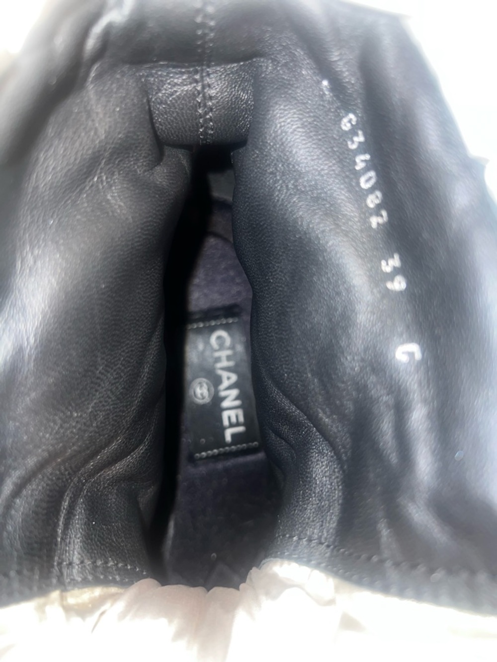 CHANEL Black and White Quilted Puffer Boot - Picture 3 of 8
